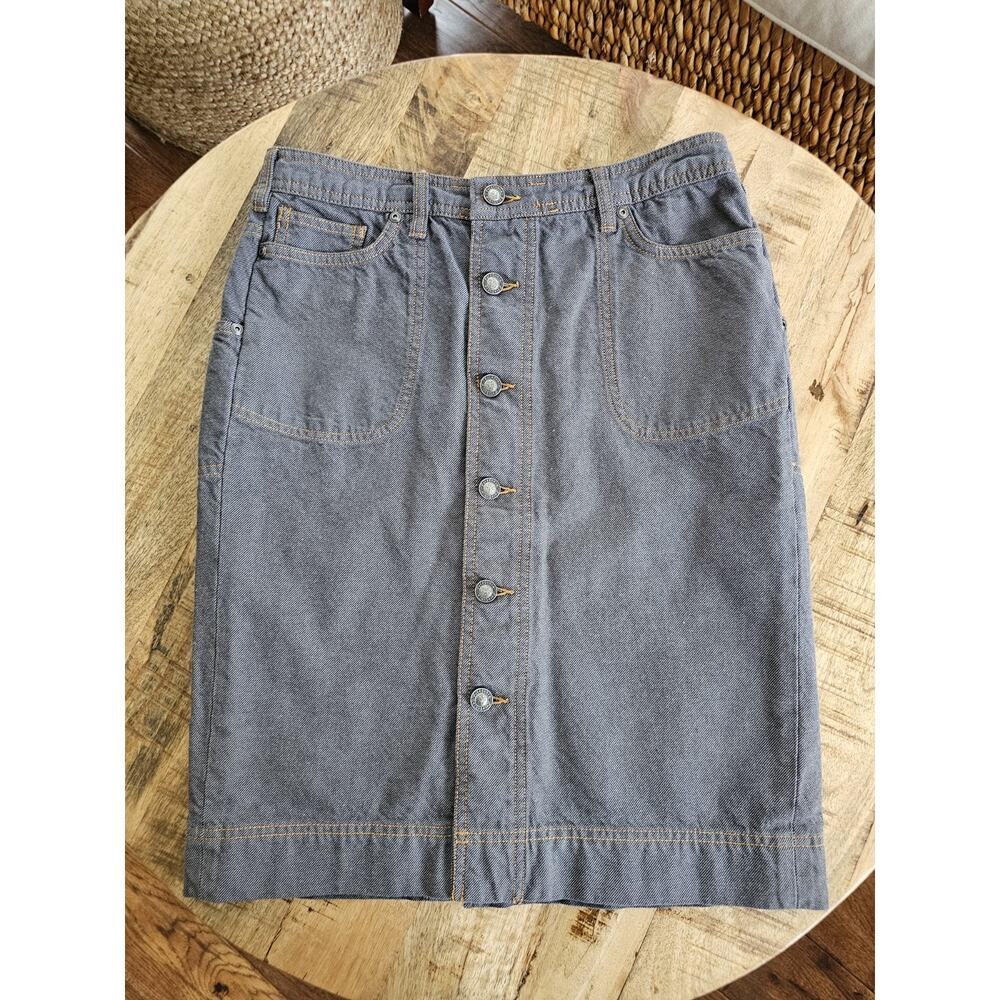 Patagonia Button Front Button Front Denim Skirt Size 4 100% Organic Cotton